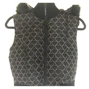 Betsey Johnson Faux Fur Hooded Vest